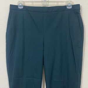 NWOT EILEEN FISHER Organic Cotton Poplin Pants w Side-Zipper Women's Size 14